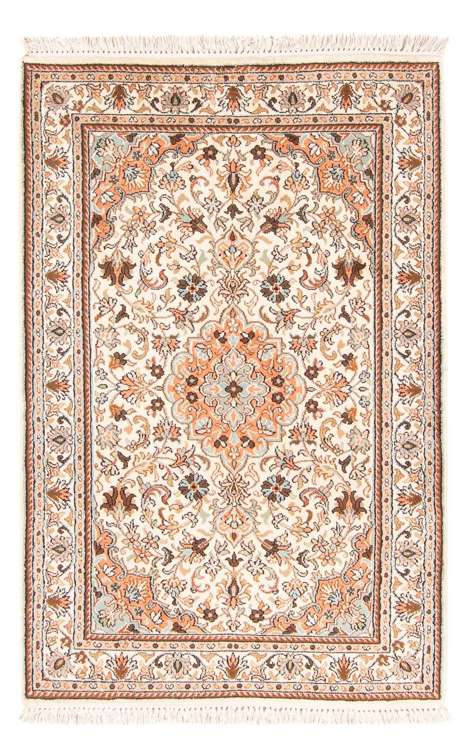Tappeto di seta - Seta del Kashmir - 125 x 78 cm - crema