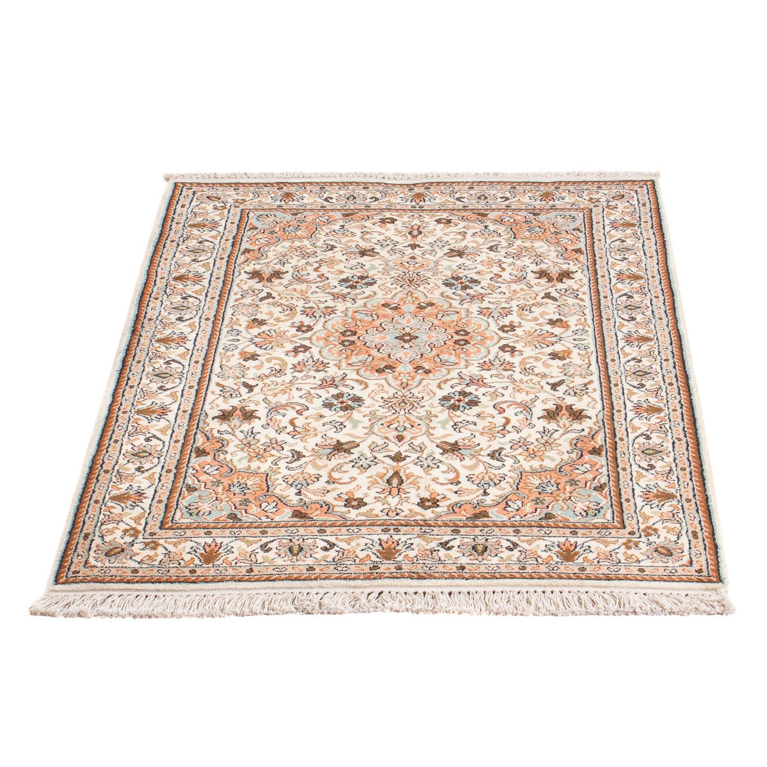 Tappeto di seta - Seta del Kashmir - 125 x 78 cm - crema
