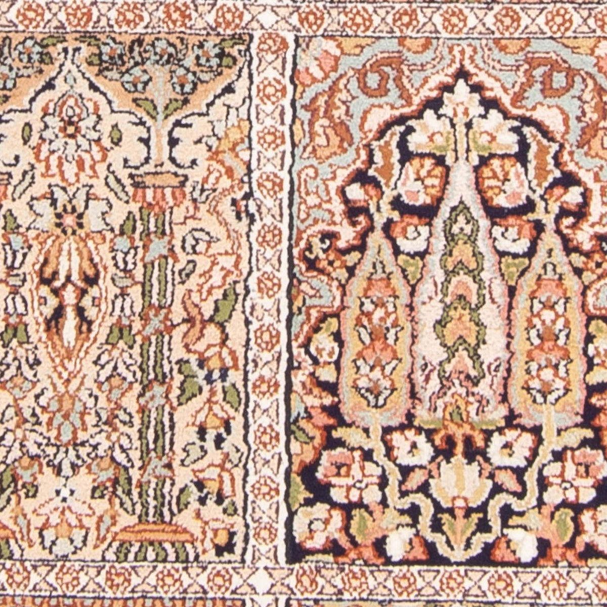 Tappeto di seta - Seta del Kashmir - 148 x 92 cm - multicolore