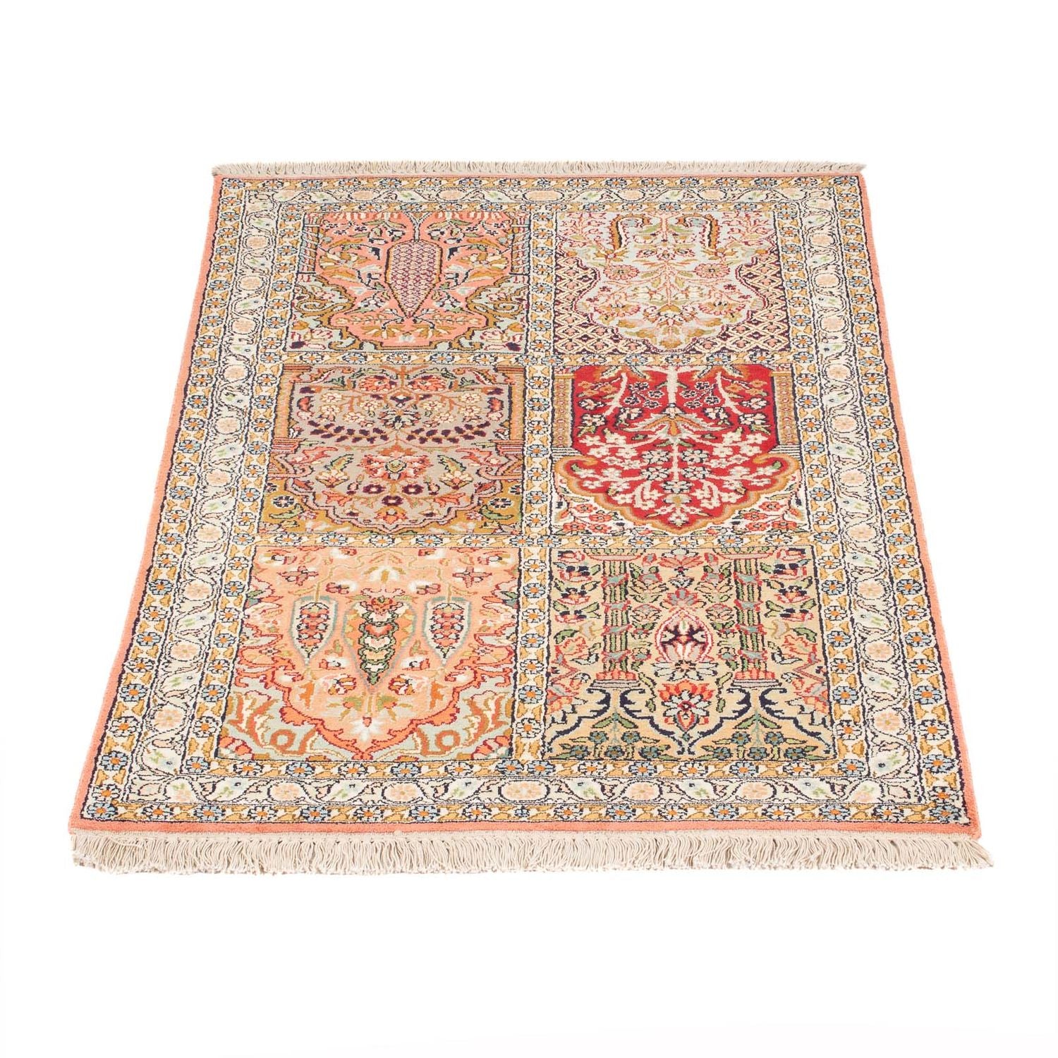 Tappeto di seta - Seta del Kashmir - 155 x 80 cm - multicolore