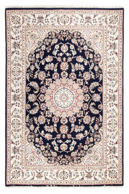 Tappeto orientale - Nain - Indus - 196 x 134 cm - blu scuro