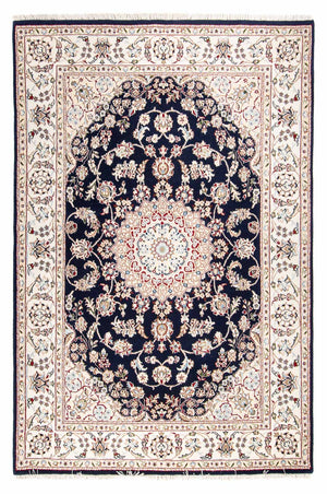 Tappeto orientale - Nain - Indus - 196 x 134 cm - blu scuro