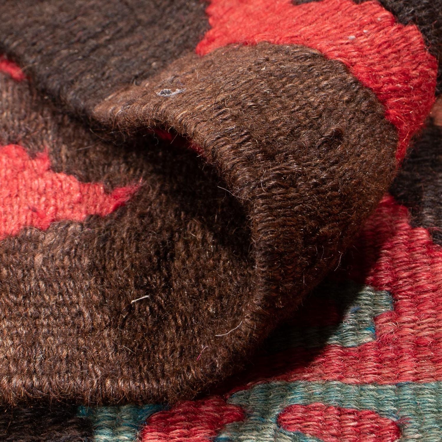 Tappeto corsia Tappeto Kelim - Vecchio - 435 x 158 cm - marrone scuro
