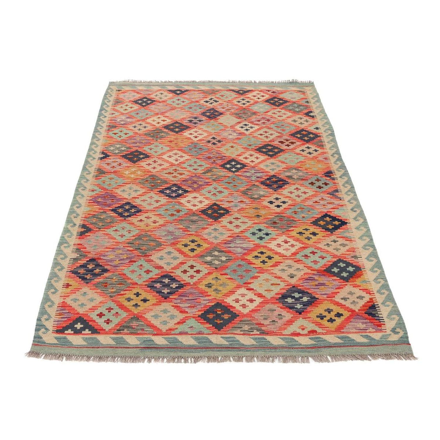 Tappeto Kelim - Splash - 197 x 148 cm - multicolore