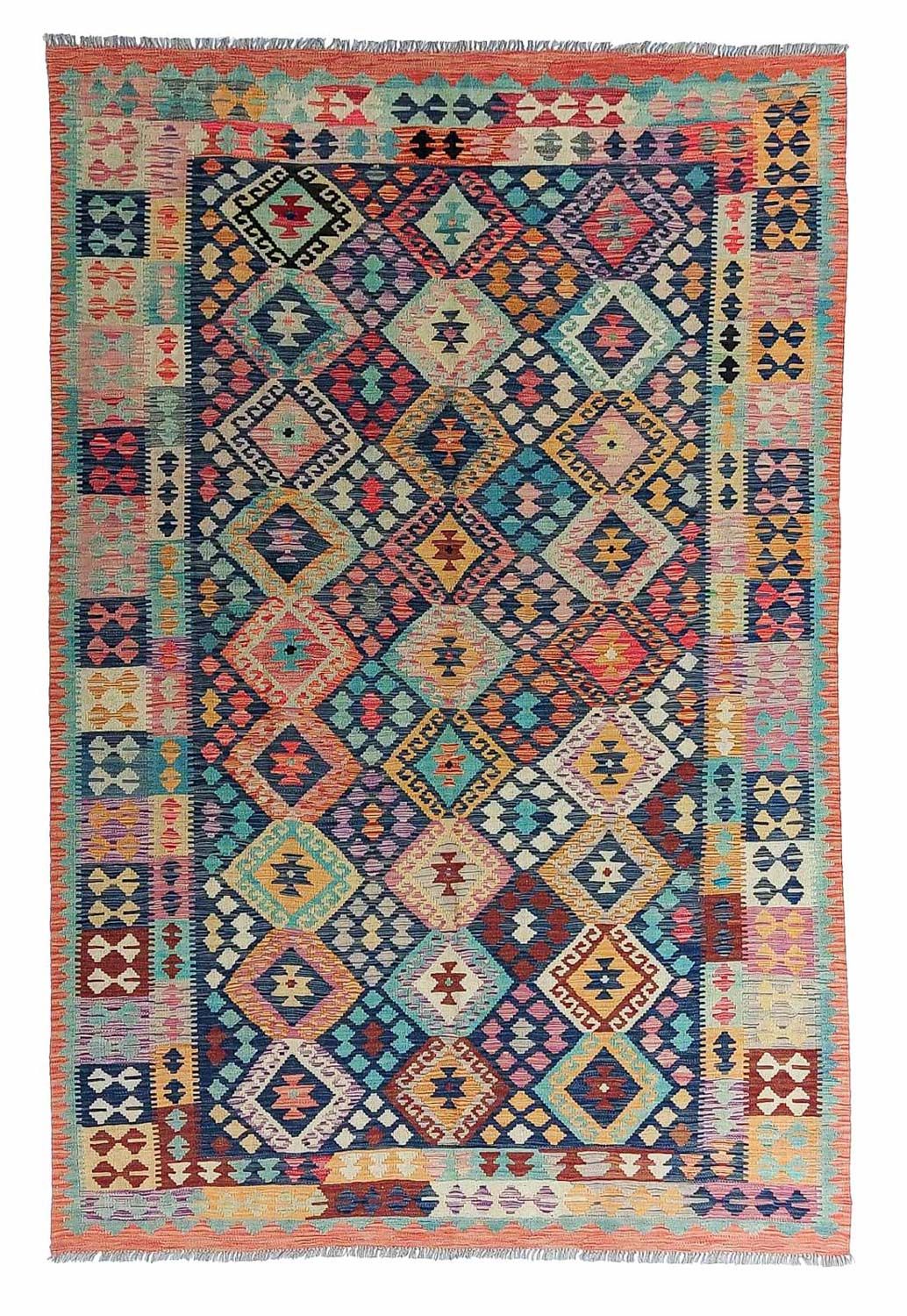 Tappeto Kelim - Splash - 295 x 203 cm - multicolore