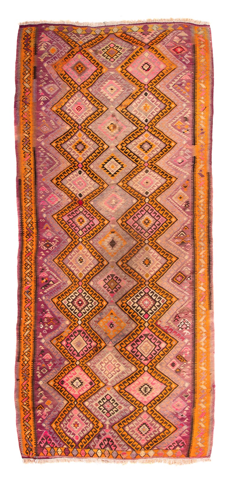 Tappeto corsia Tappeto Kelim - Vecchio - 320 x 155 cm - multicolore