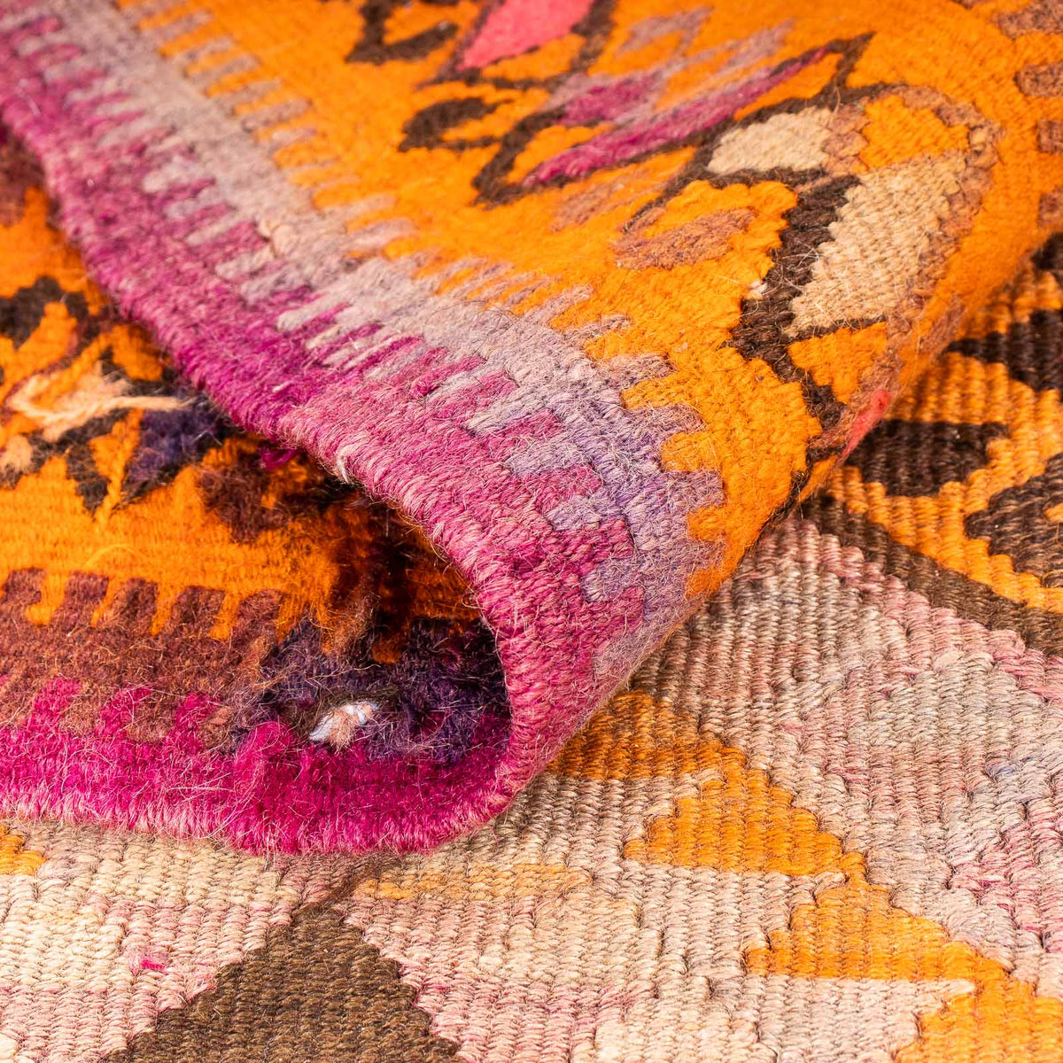 Tappeto corsia Tappeto Kelim - Vecchio - 320 x 155 cm - multicolore