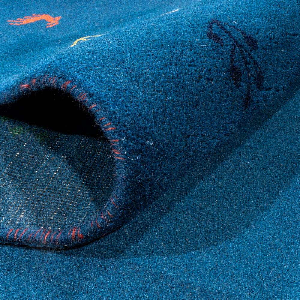 Tappeto Gabbeh - Indus - 395 x 313 cm - blu