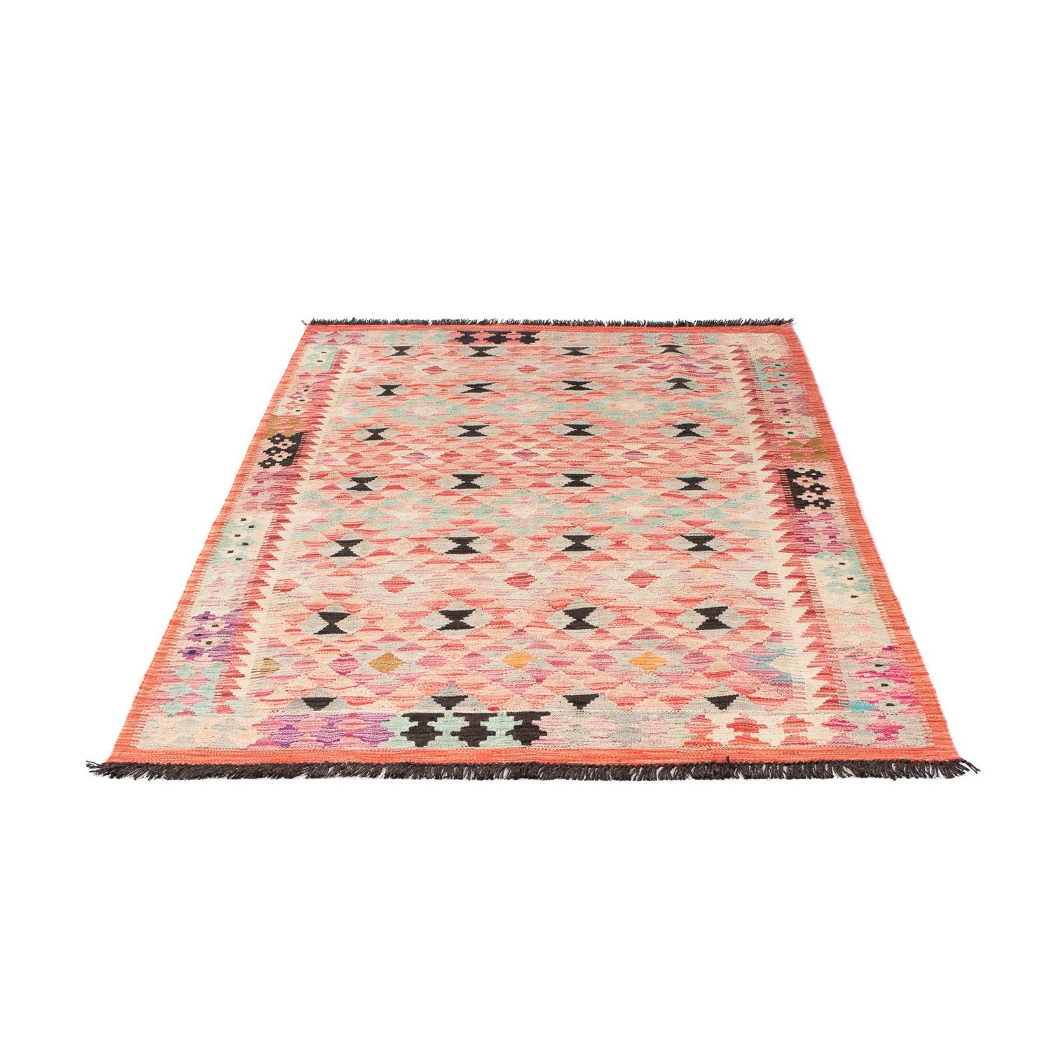 Tappeto Kelim - Splash - 177 x 120 cm - rosso chiaro