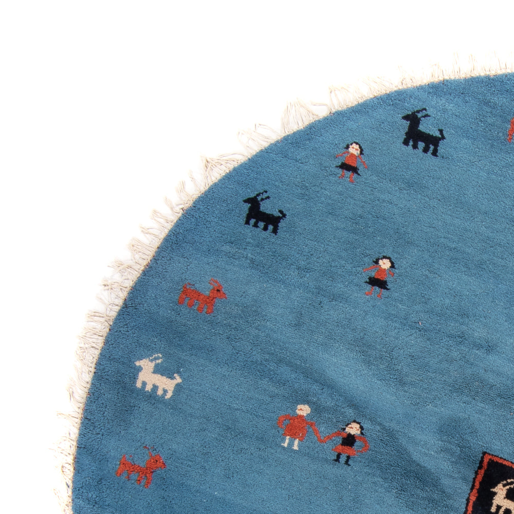 Tappeto Gabbeh - Indus rotondo  - 195 x 195 cm - blu
