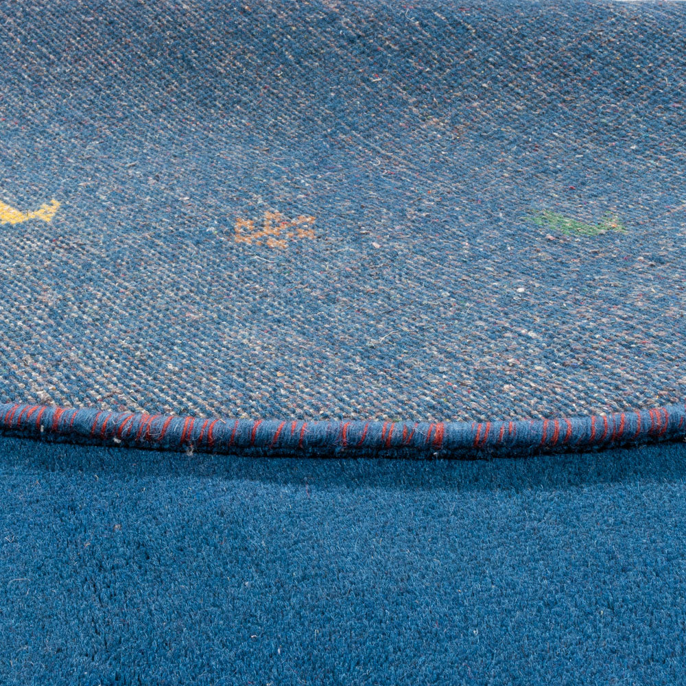 Tappeto Gabbeh - Indus rotondo  - 196 x 196 cm - blu