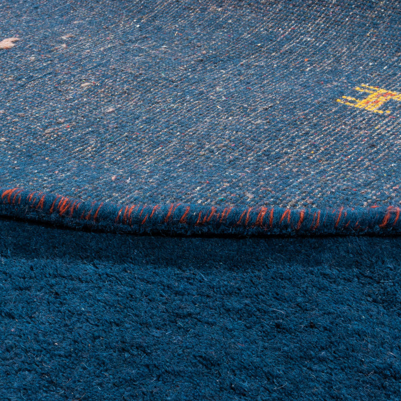Tappeto Gabbeh - Indus rotondo  - 189 x 189 cm - blu