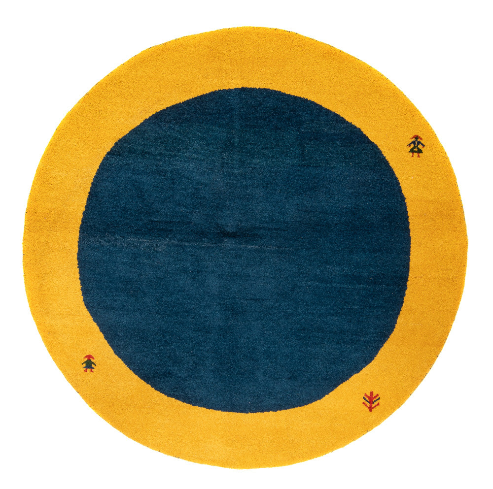 Tappeto Gabbeh - Indus rotondo  - 195 x 195 cm - blu