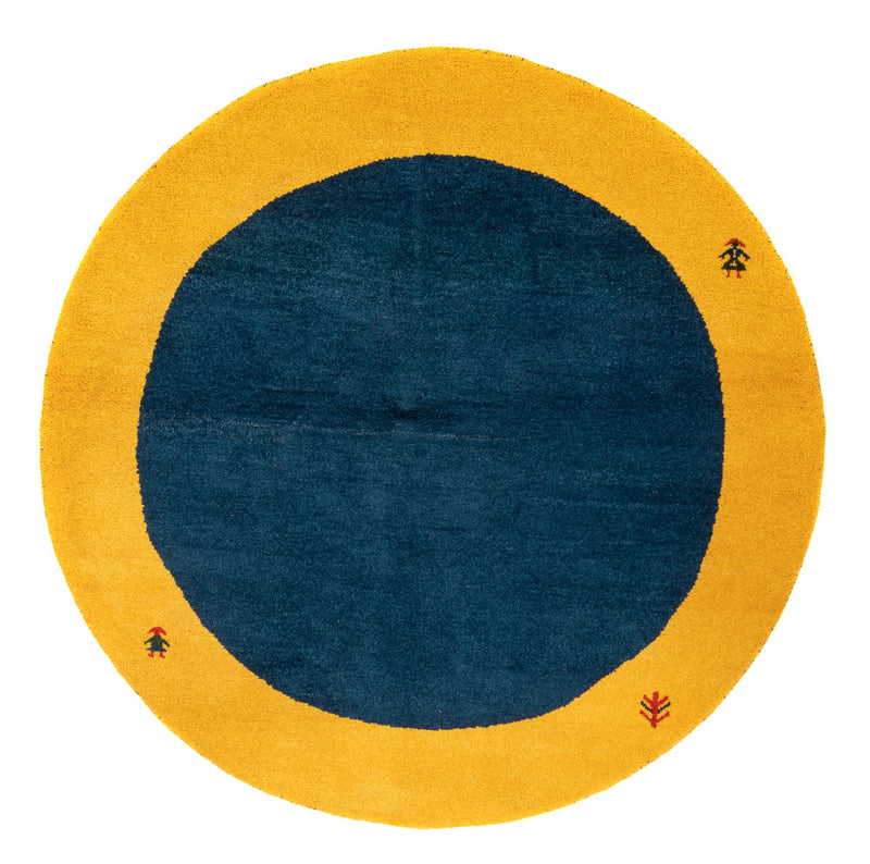Tappeto Gabbeh - Indus rotondo  - 195 x 195 cm - blu