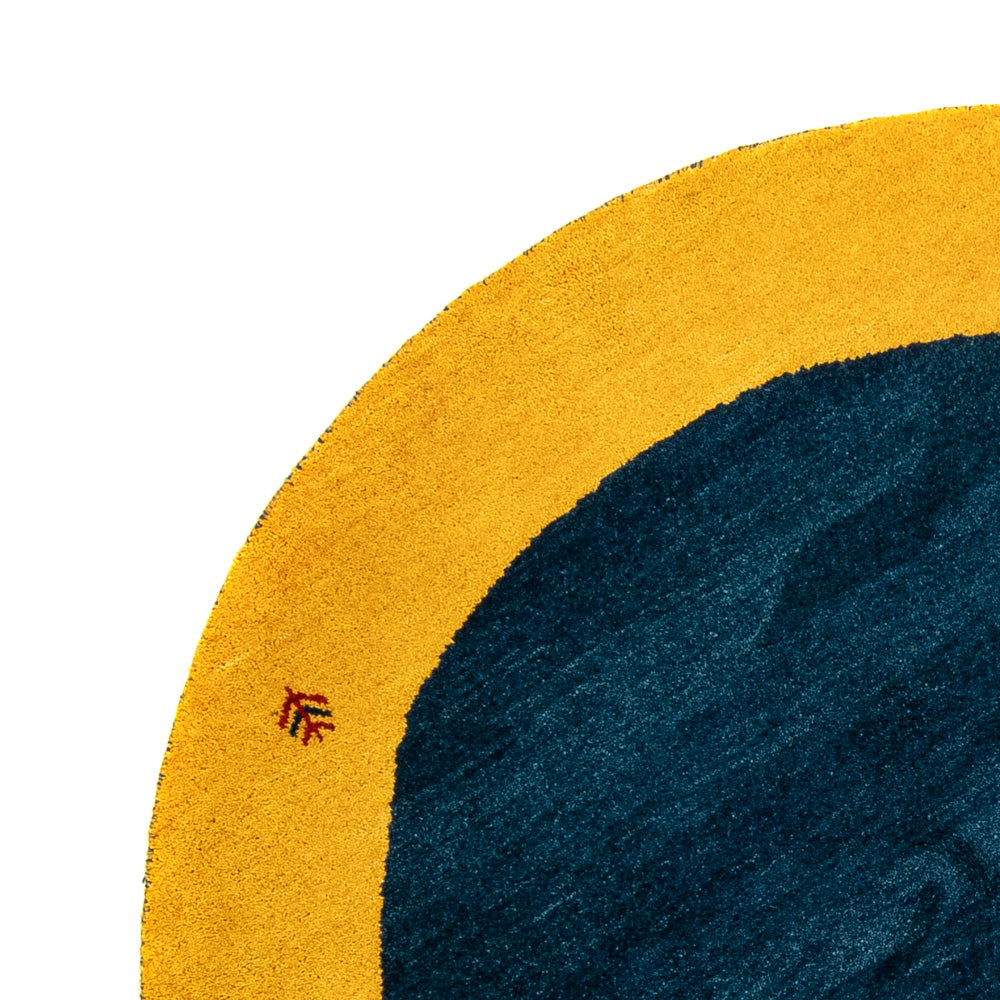 Tappeto Gabbeh - Indus rotondo  - 193 x 193 cm - blu