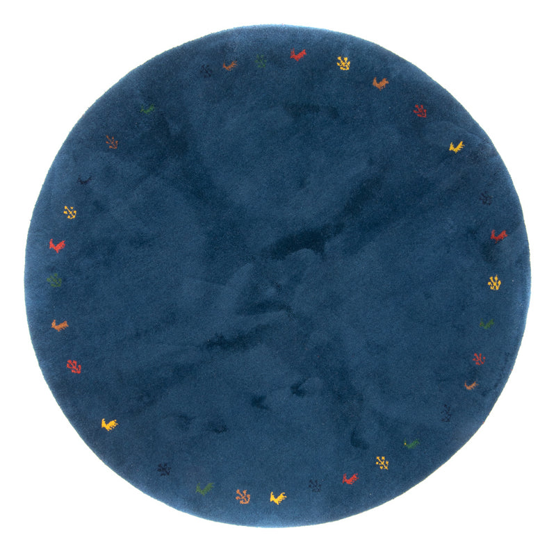 Tappeto Gabbeh - Indus rotondo  - 199 x 199 cm - blu