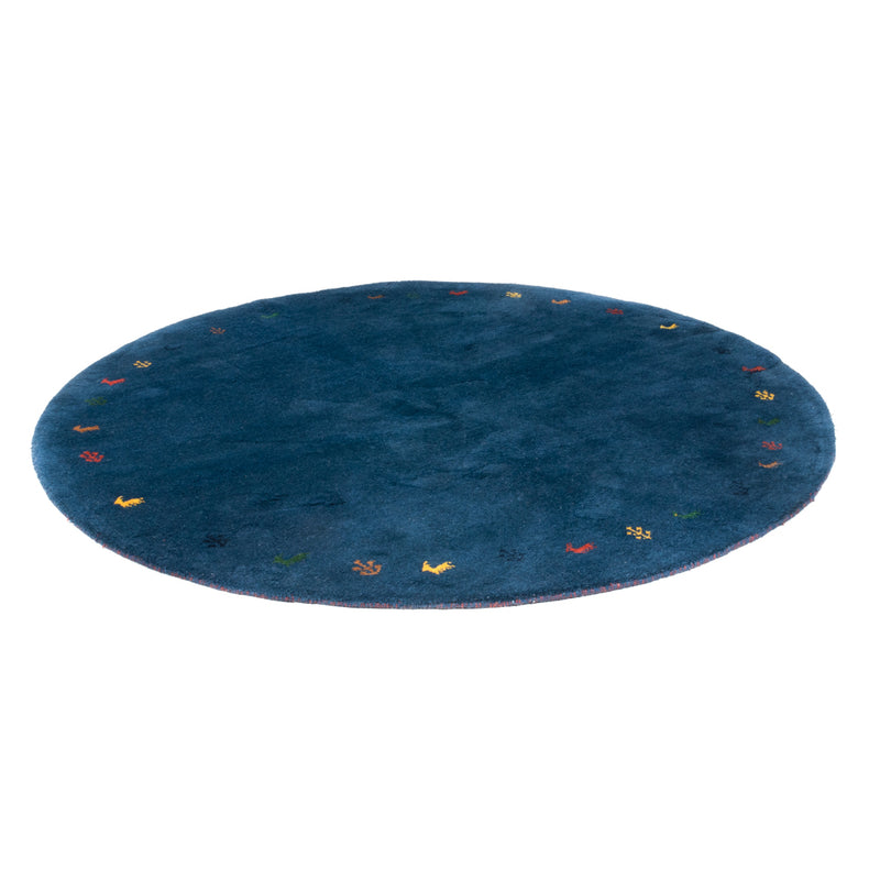 Tappeto Gabbeh - Indus rotondo  - 199 x 199 cm - blu