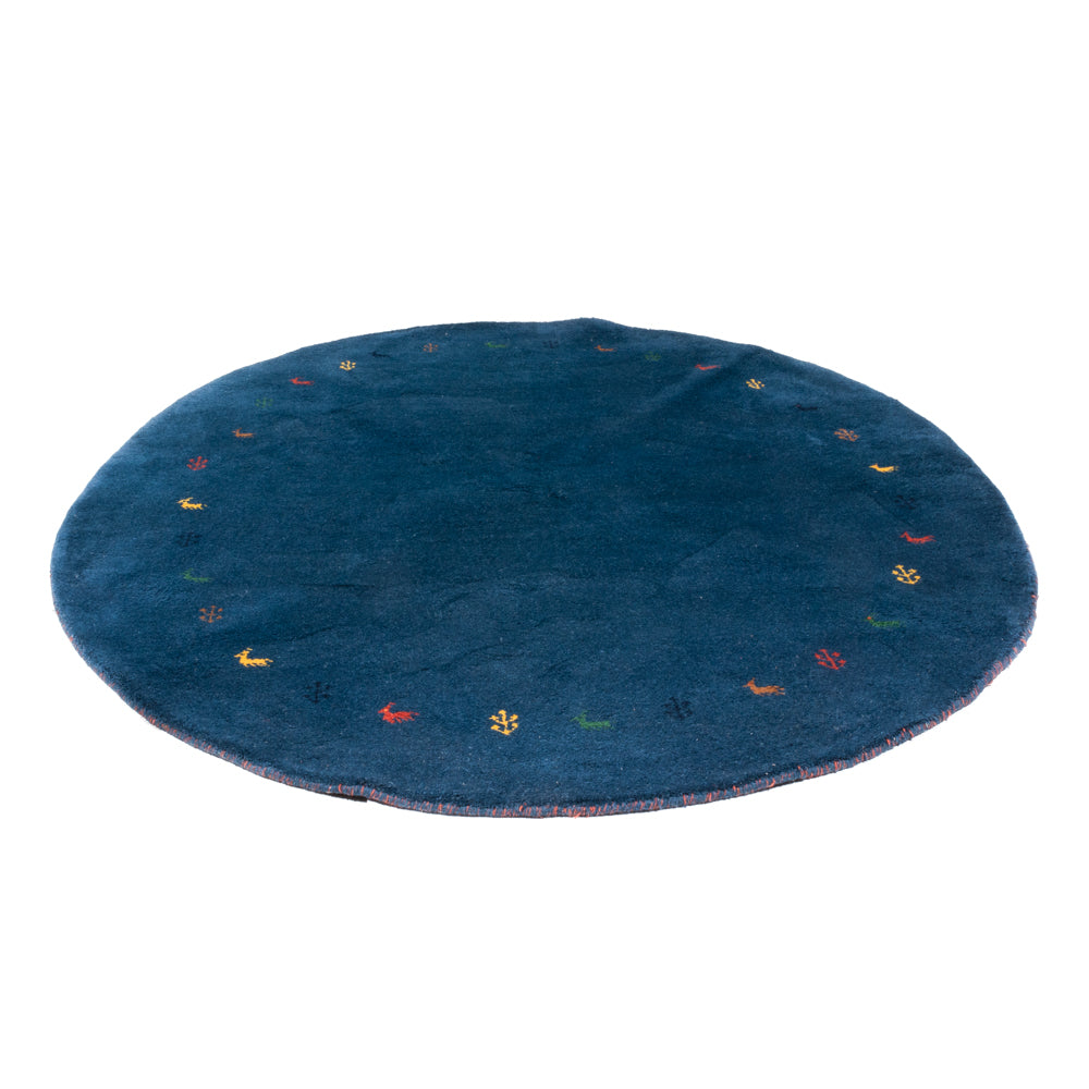 Tappeto Gabbeh - Indus rotondo  - 194 x 194 cm - blu