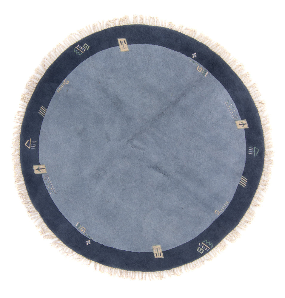 Tappeto Nepal rotondo  - 197 x 197 cm - blu