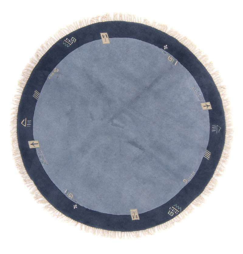 Tappeto Nepal rotondo  - 197 x 197 cm - blu