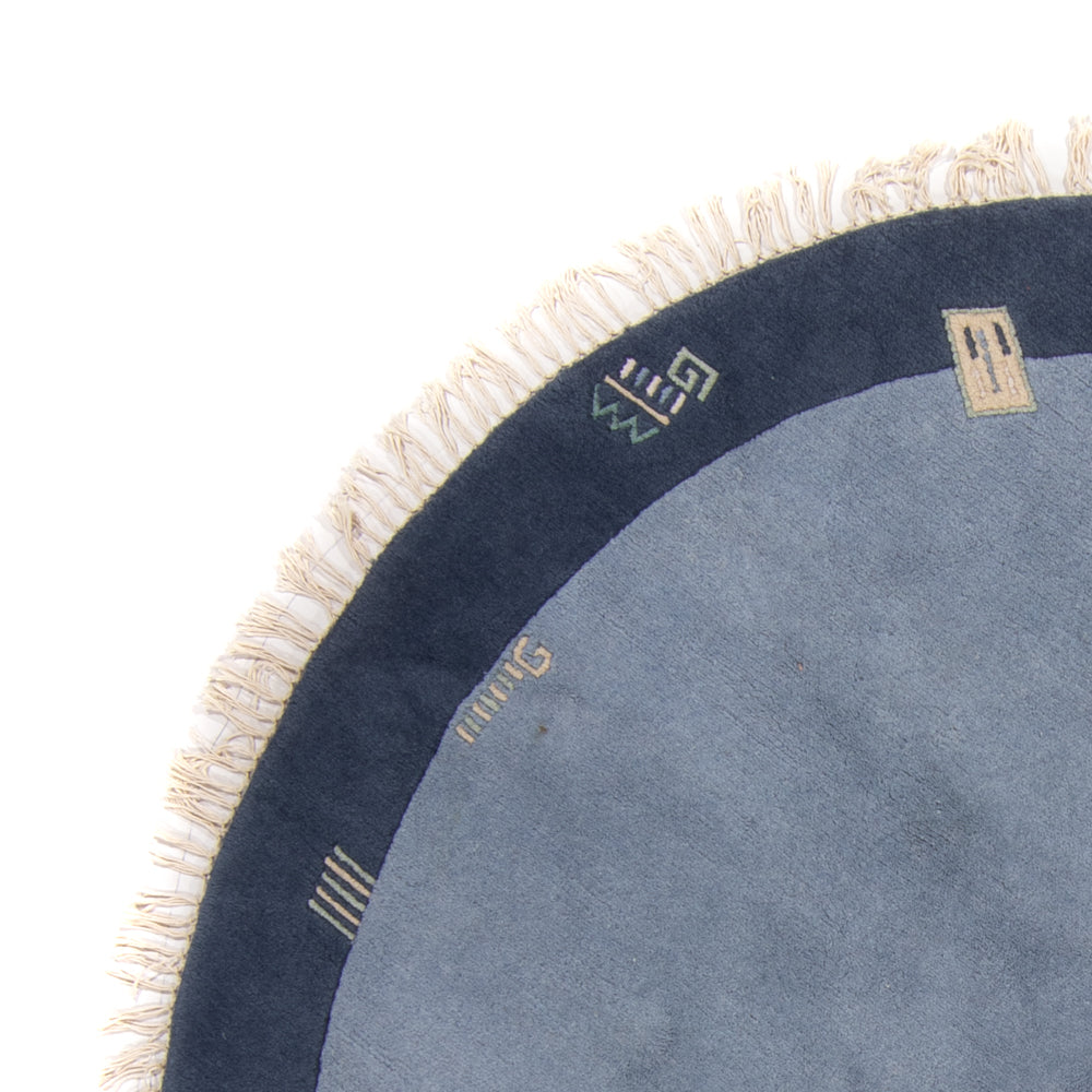 Tappeto Nepal rotondo  - 197 x 197 cm - blu