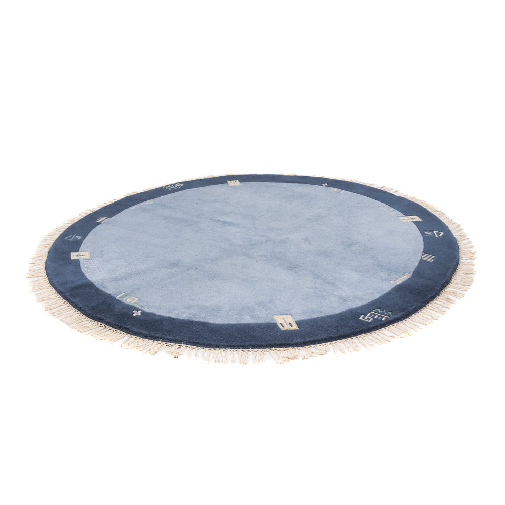 Tappeto Nepal rotondo  - 197 x 197 cm - blu