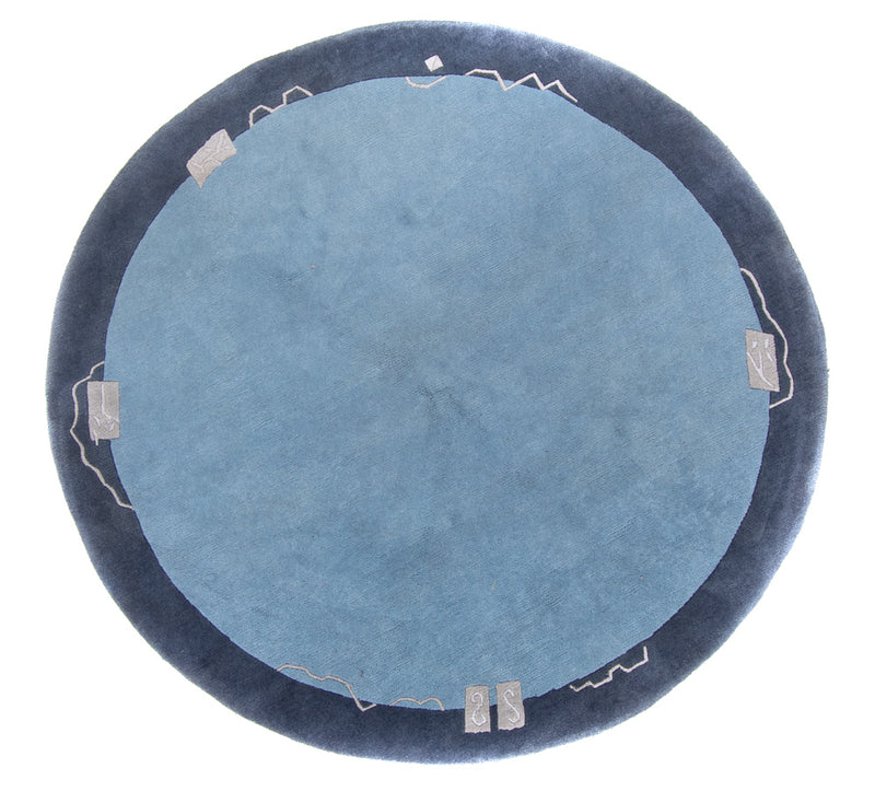 Tappeto Nepal rotondo  - 210 x 210 cm - blu