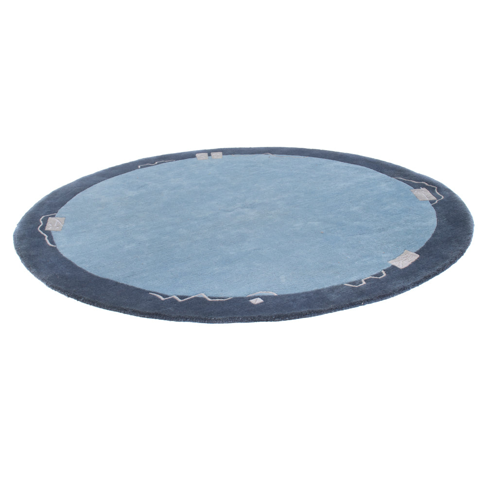 Tappeto Nepal rotondo  - 210 x 210 cm - blu