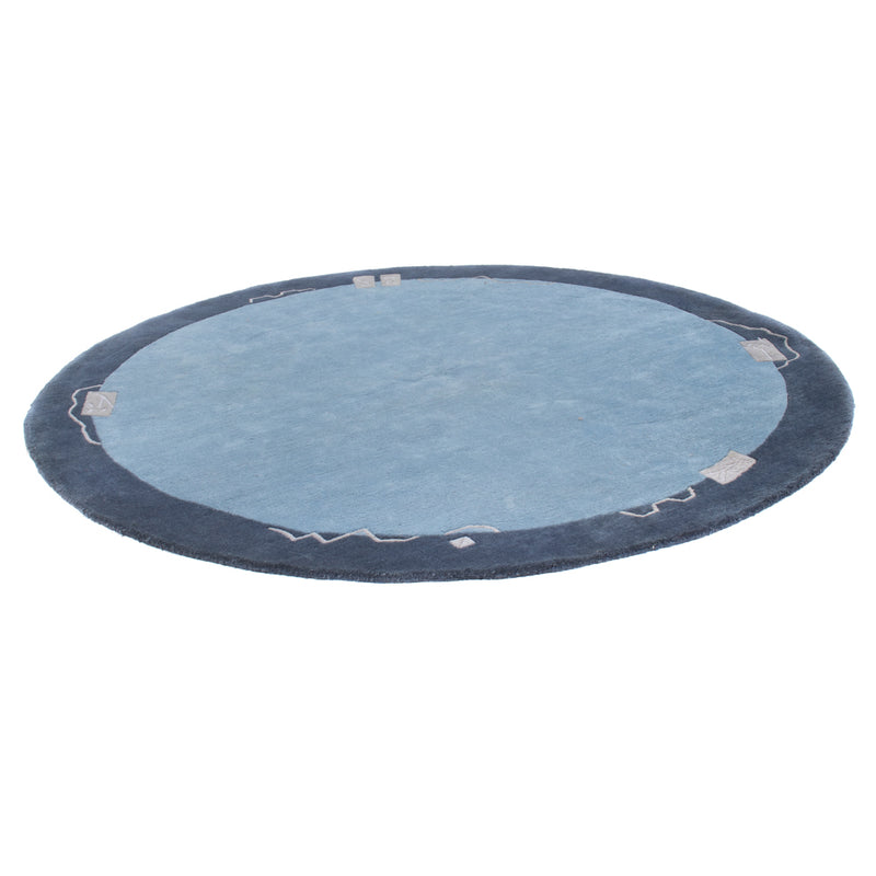 Tappeto Nepal rotondo  - 210 x 210 cm - blu