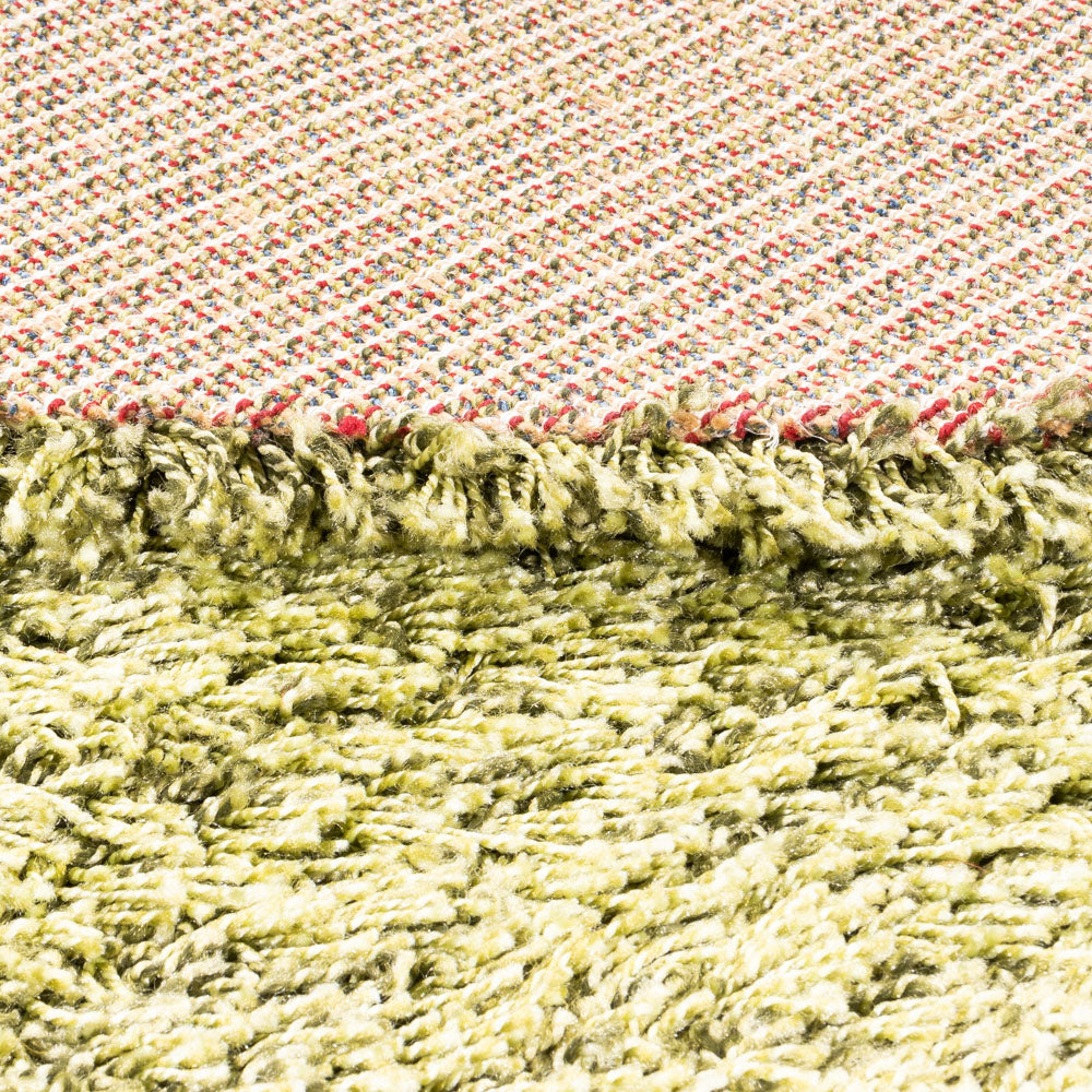 Tappeto a pelo alto rotondo  - 200 x 200 cm - verde oliva