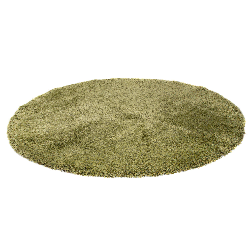 Tappeto a pelo alto rotondo  - 200 x 200 cm - verde oliva