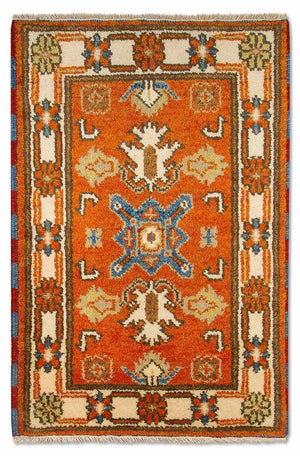 Tappeto orientale - 93 x 64 cm - arancione