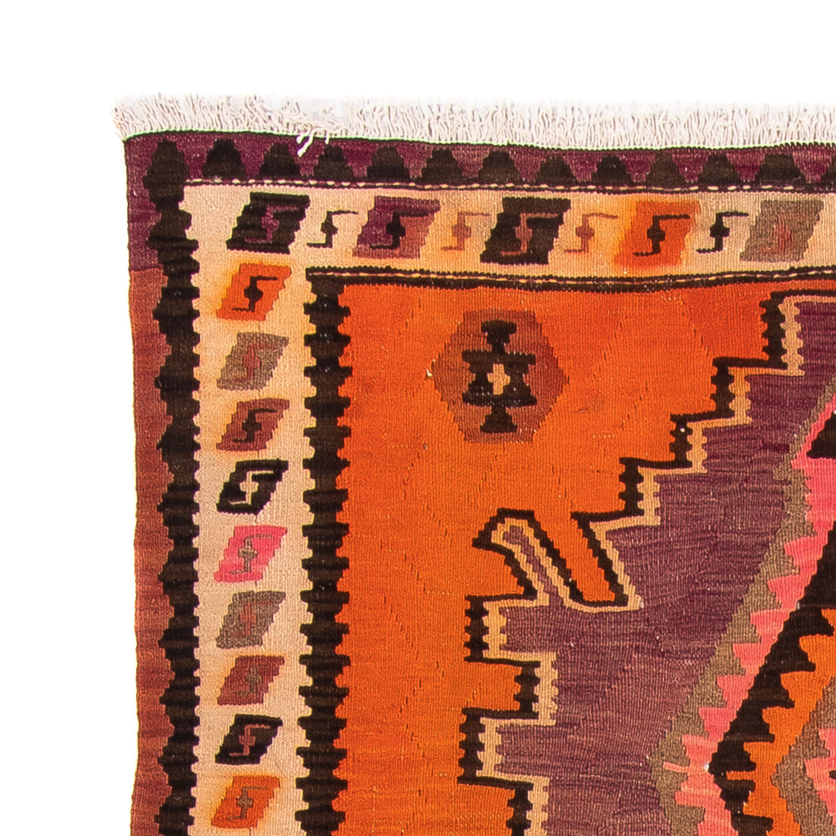 Tappeto corsia Tappeto Kelim - Vecchio - 265 x 135 cm - multicolore