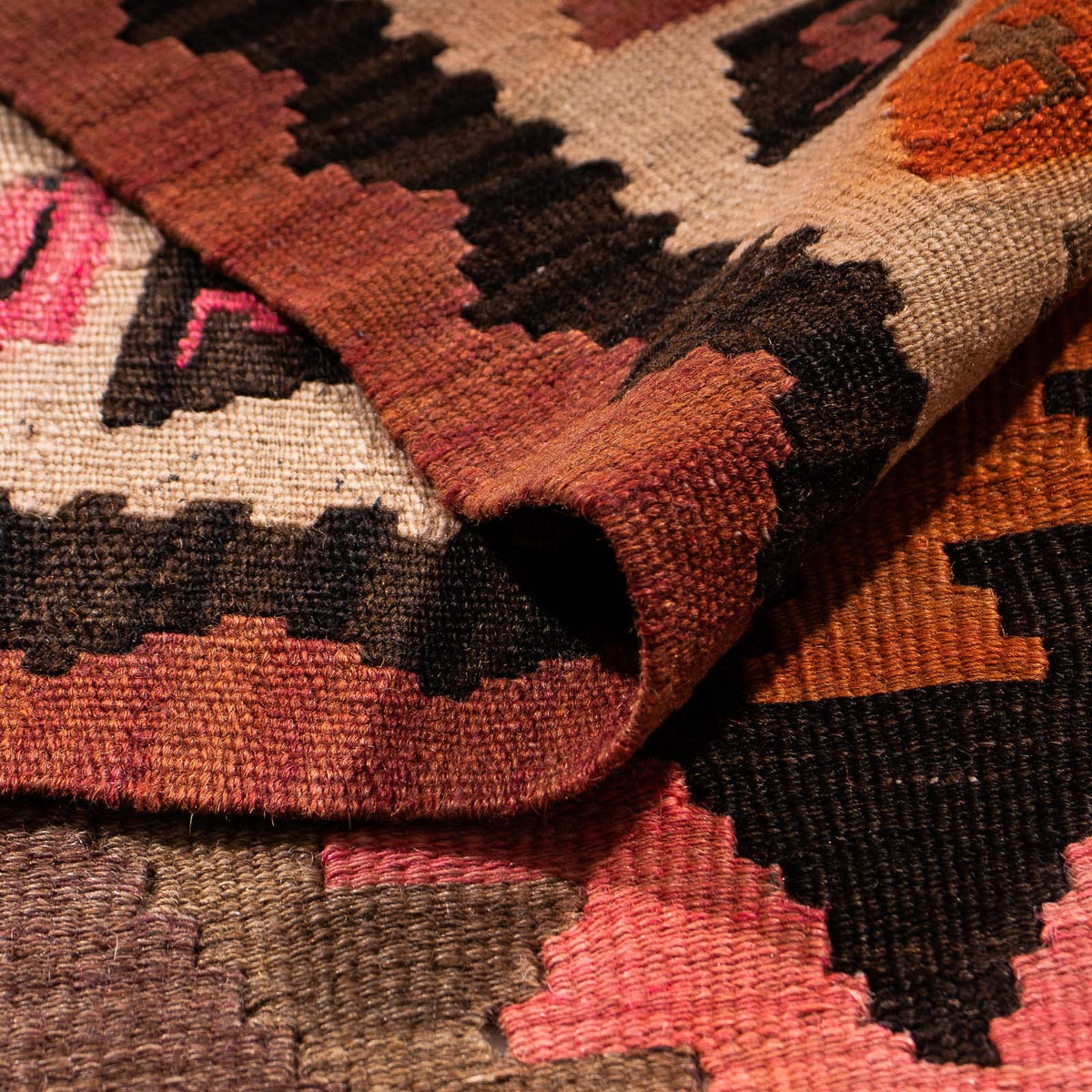 Tappeto corsia Tappeto Kelim - Vecchio - 265 x 135 cm - multicolore