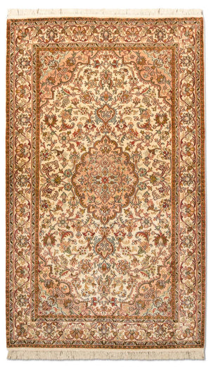 Tappeto di seta - Seta del Kashmir - 164 x 94 cm - beige