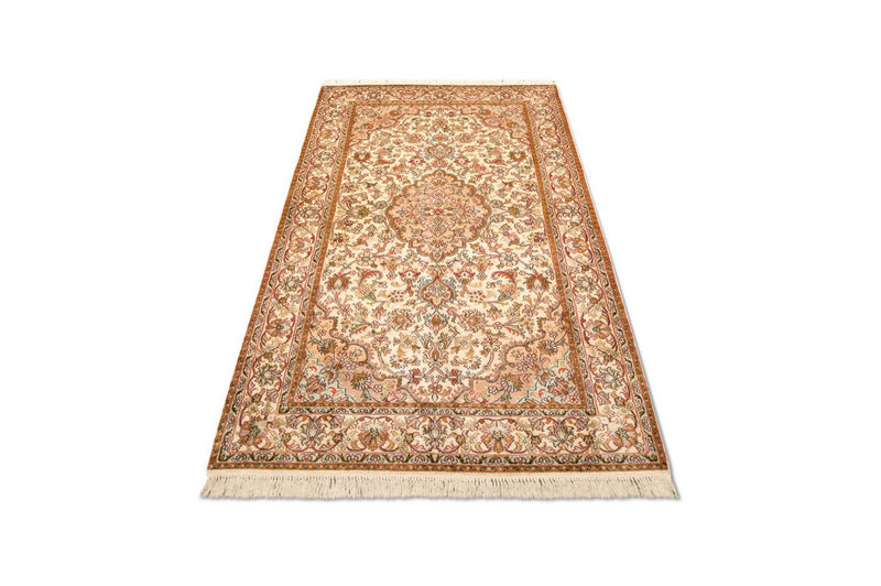 Tappeto di seta - Seta del Kashmir - 164 x 94 cm - beige