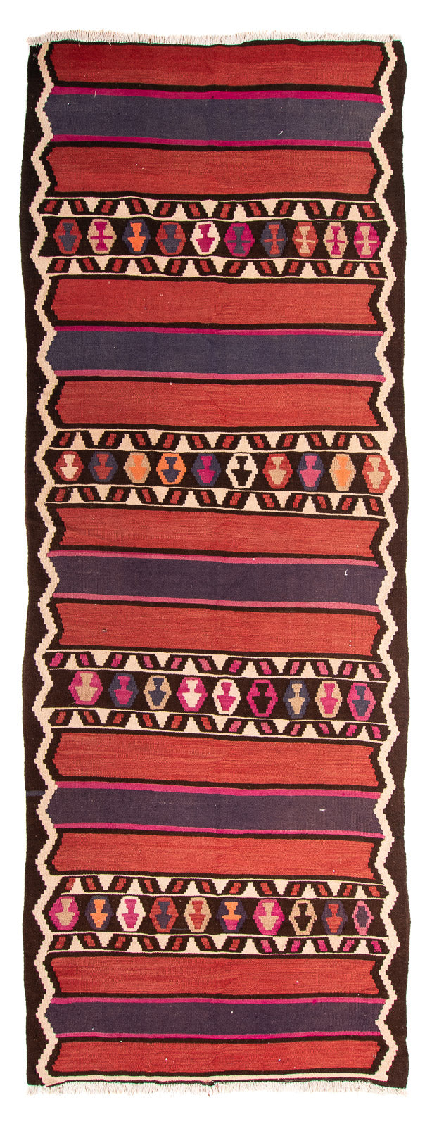 Tappeto corsia Tappeto Kelim - Vecchio - 380 x 140 cm - multicolore