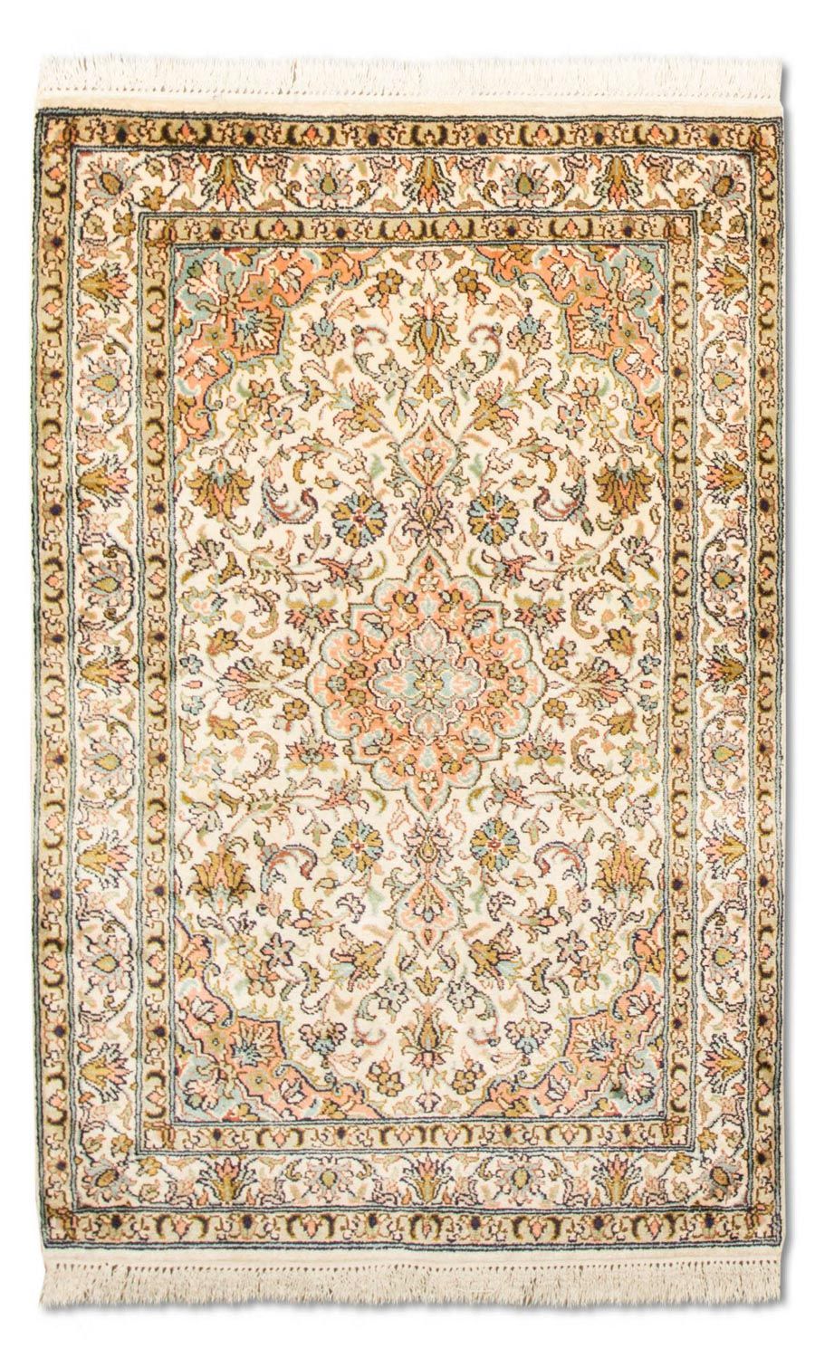 Tappeto di seta - Seta del Kashmir - 95 x 62 cm - beige