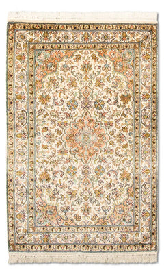 Tappeto di seta - Seta del Kashmir - 95 x 62 cm - beige