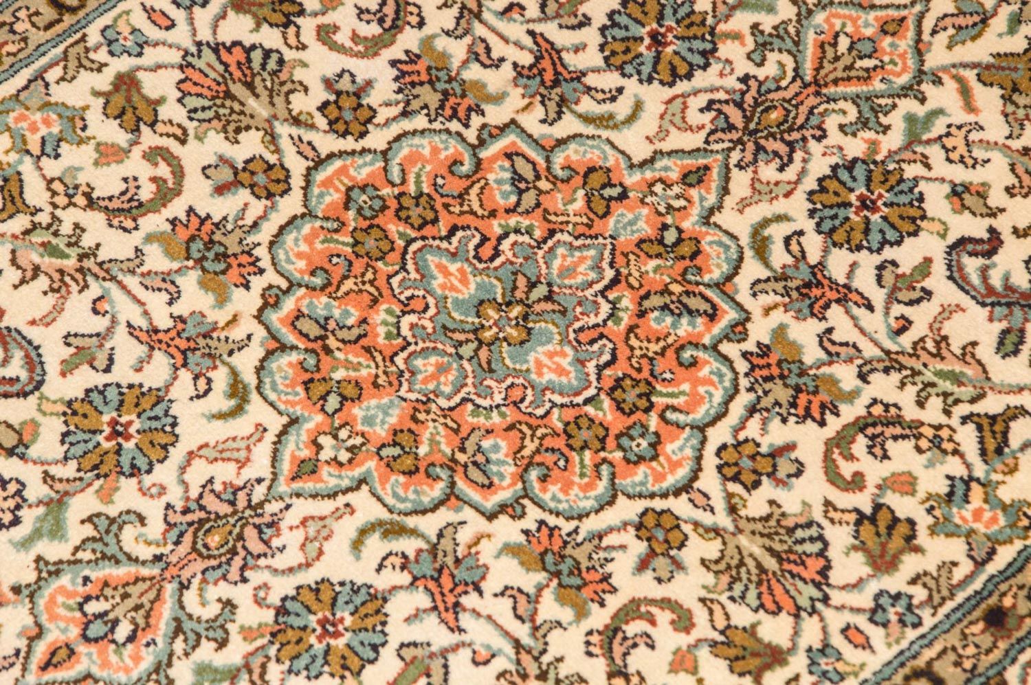 Tappeto di seta - Seta del Kashmir - 95 x 62 cm - beige