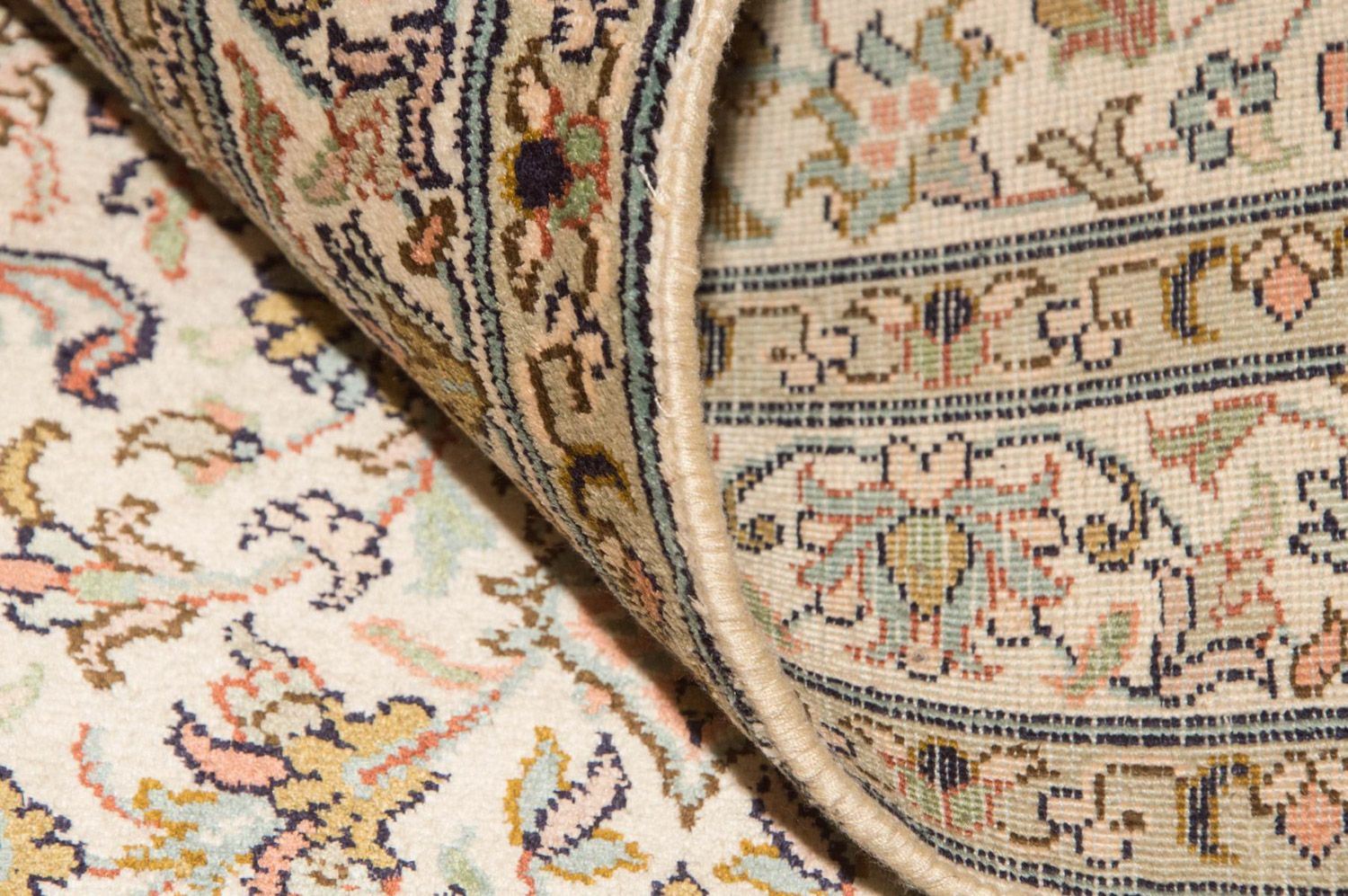 Tappeto di seta - Seta del Kashmir - 95 x 62 cm - beige