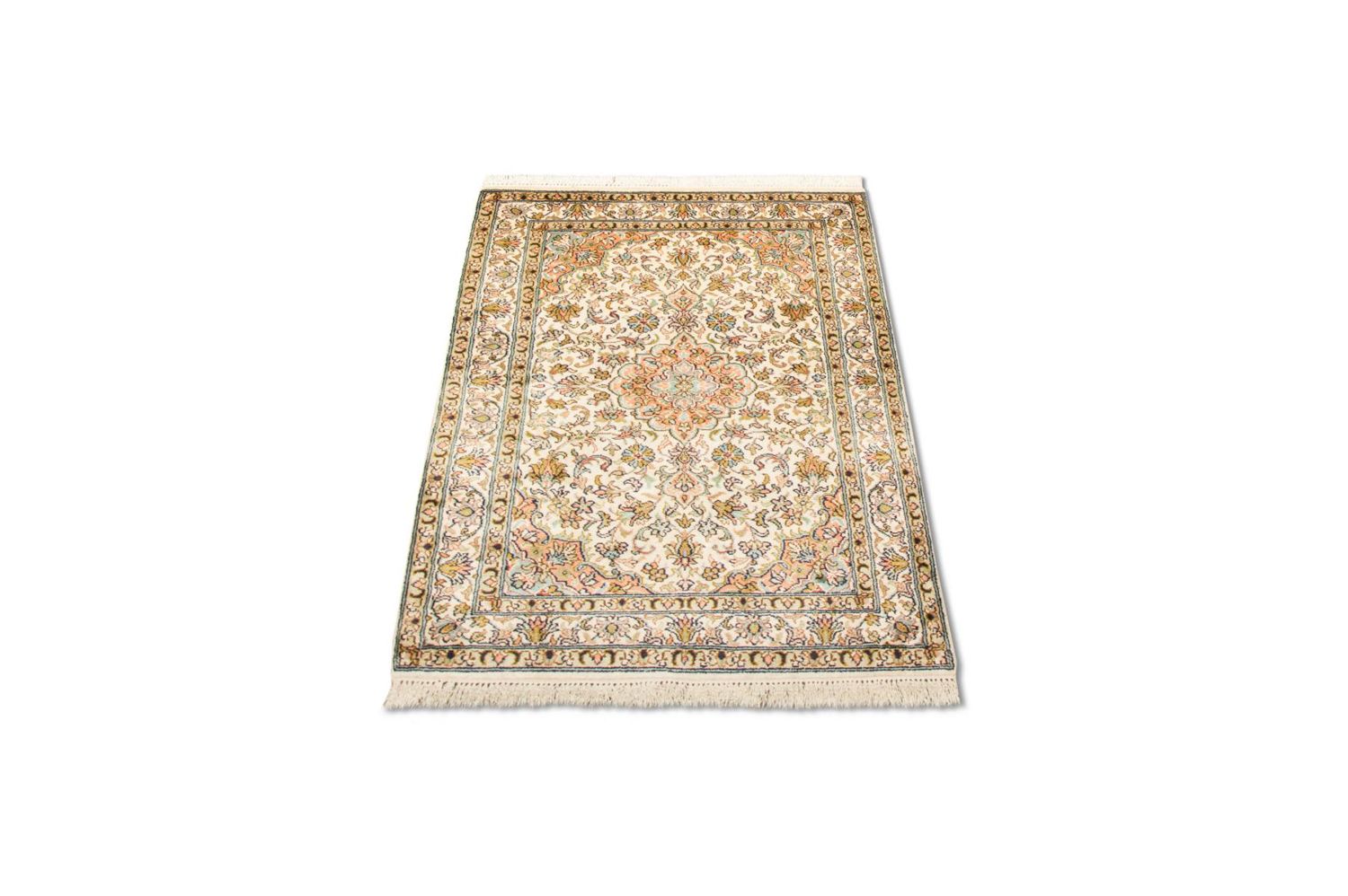 Tappeto di seta - Seta del Kashmir - 95 x 62 cm - beige