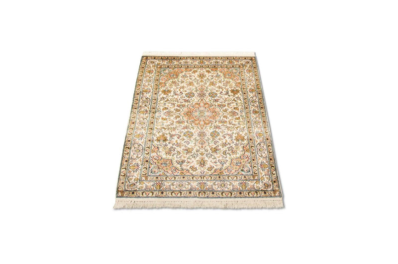 Tappeto di seta - Seta del Kashmir - 95 x 62 cm - beige