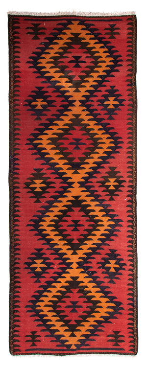 Tappeto corsia Tappeto Kelim - Vecchio - 395 x 150 cm - multicolore