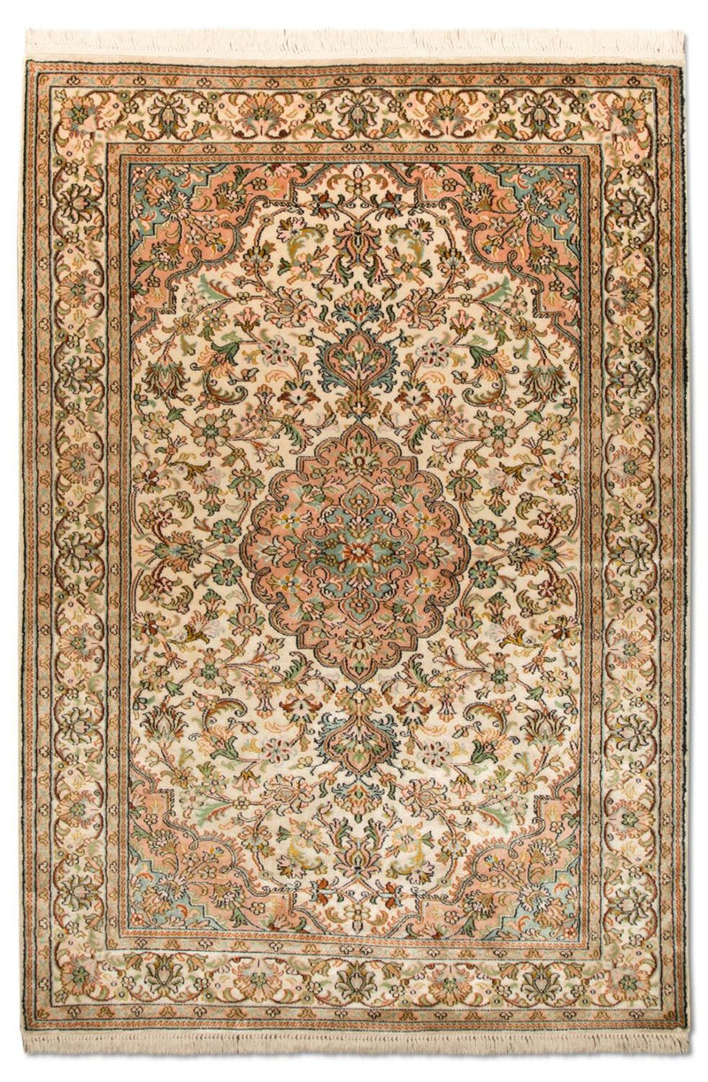 Tappeto di seta - Seta del Kashmir - 148 x 93 cm - beige