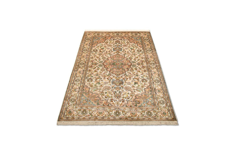 Tappeto di seta - Seta del Kashmir - 148 x 93 cm - beige