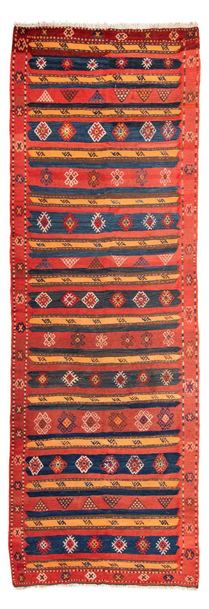 Tappeto corsia Tappeto Kelim - Vecchio - 400 x 150 cm - multicolore