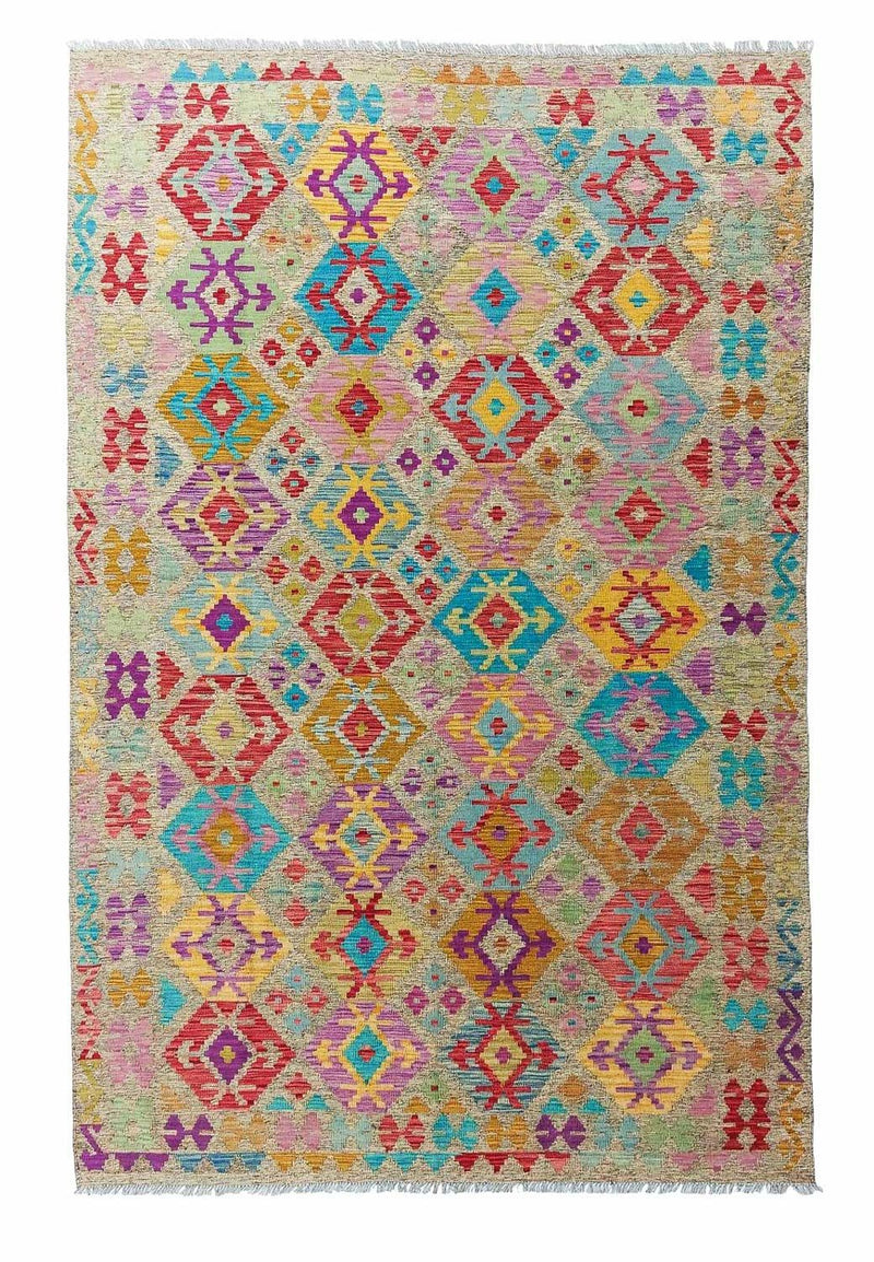 Tappeto Kelim - Splash - 294 x 199 cm - multicolore