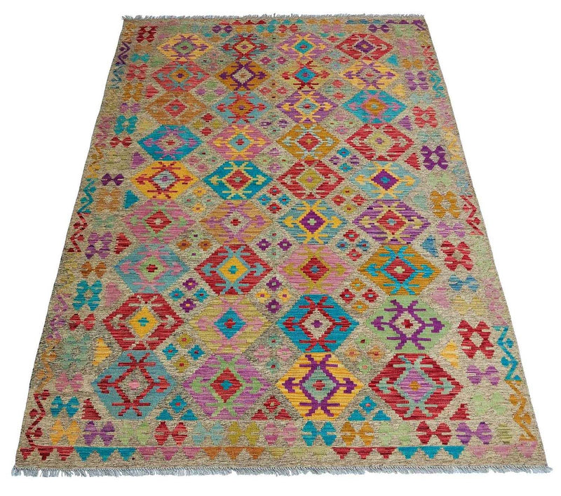Tappeto Kelim - Splash - 294 x 199 cm - multicolore