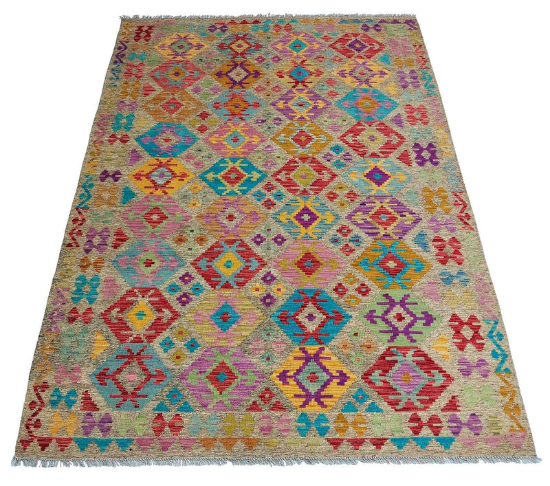 Tappeto Kelim - Splash - 294 x 199 cm - multicolore